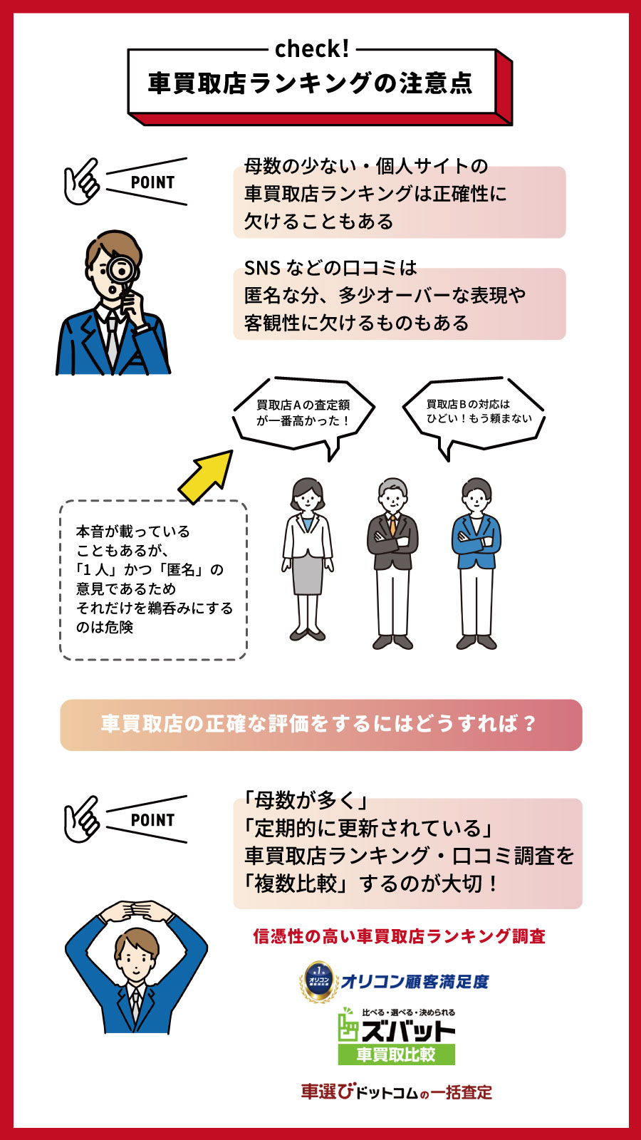 中立・偏らない車買取店ランキングは意外と少ない